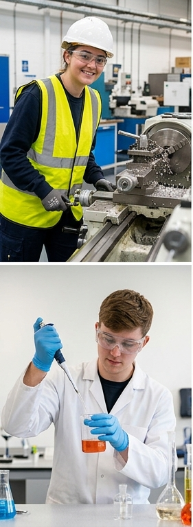 HNC Engineering student working with machinery